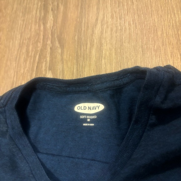 Old navy soft washed striped Crewneck navy & gray t-shirts size M EUC - Picture 3 of 7